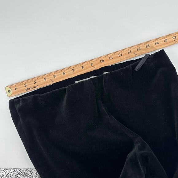 Vince Size L Velvet Pants Black Pull on Split Hem Ankle High Rise Crop - Picture 3 of 12